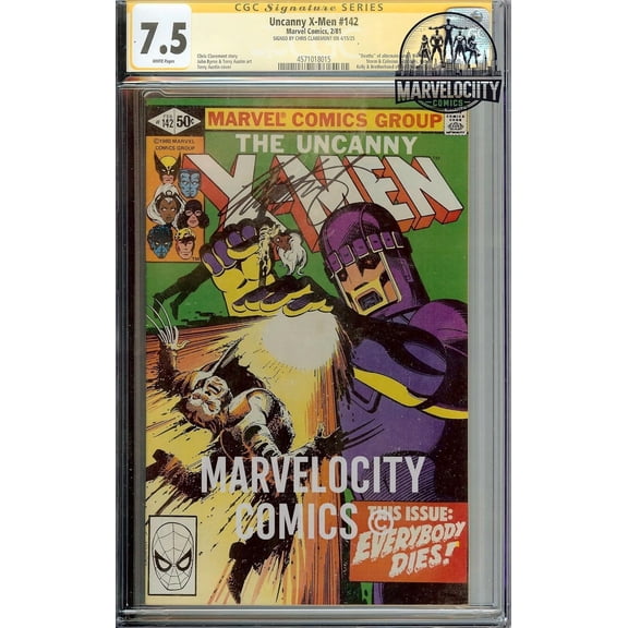 The Uncanny X-Men #142 1981 CGC 7.5 Serial #457101805 Signed Chris Claremont