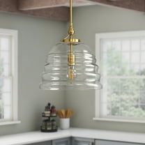 Modern Luxury Pendant Light Glass Dome Ripple Lampshade Pendant Lamp Kitchen Island Lighting Dining Room