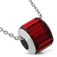 thumbnail image 1 of Stainless Steel Bead Barrel Baguette Crystals Charm Link Chain Necklace Pendant, 1 of 2