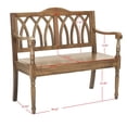 thumbnail image 2 of Pemberly Row Modern / Contemporary Pine Wood Bench in Oak Finish, 2 of 7