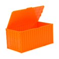 thumbnail image 4 of Adorno de contenedor de carga en miniatura, caja de almacenamiento con tapa abatible para el hogar, regalo u oficina. Naranja, 4 of 9