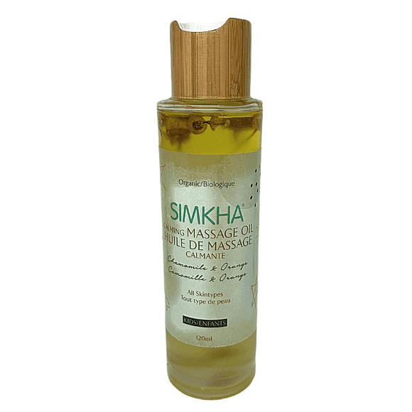 SIMKHA Beauty organic and vegan chamomile and orange calming massage oil for kids, baby sleepy time