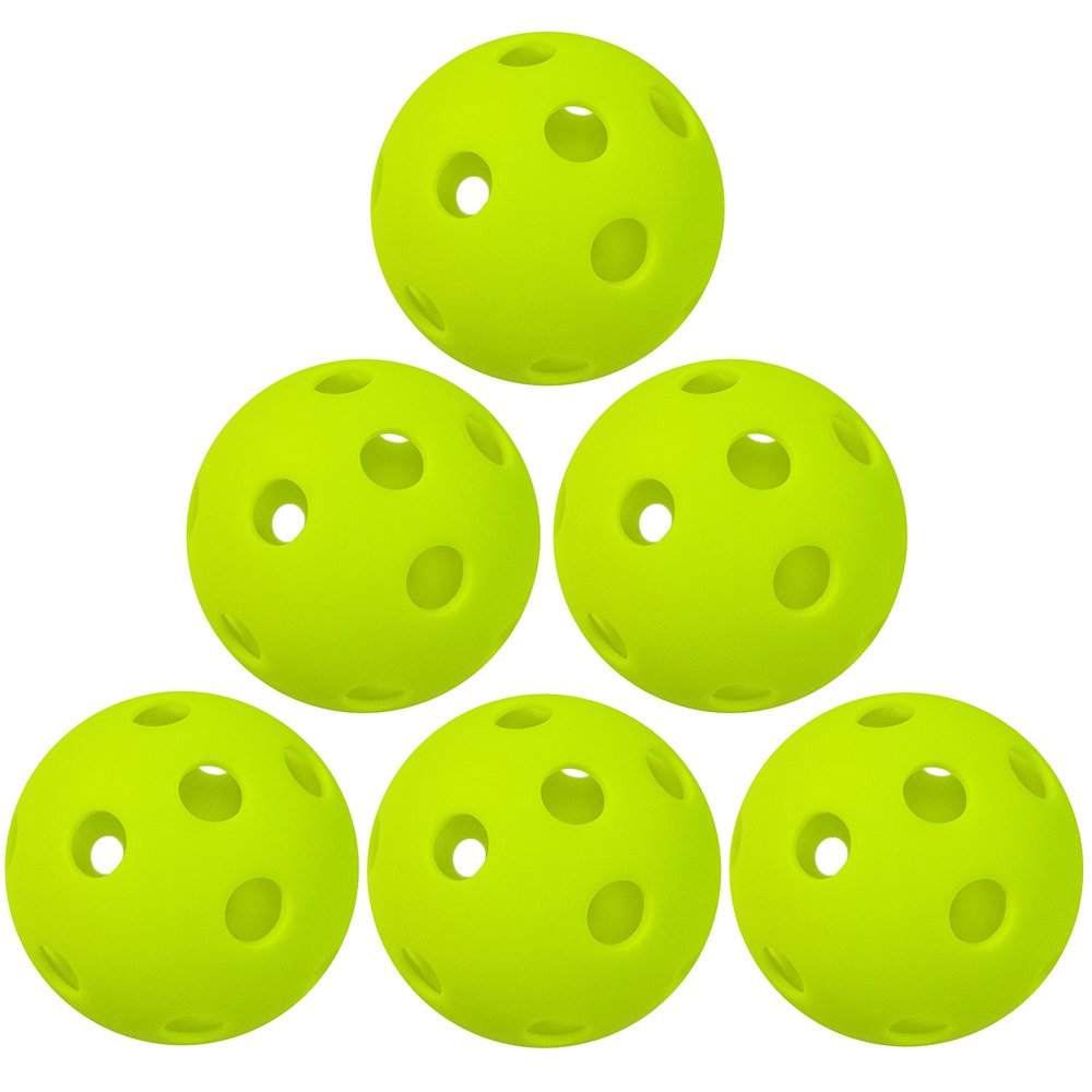 Htovila 6 Packs 26 Holes Indoor Pickleball Balls for Indoor Courts