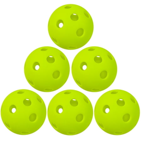 Andoer 6 Packs 26 Holes Indoor Pickleball Balls for Indoor Courts