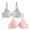 Grey Heather/ Blushing Rose, variant on Fruit of the Loom T-Shirt Bra 2 Pack, Style FT938, Sizes M to XXL