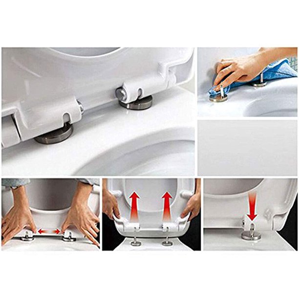 1 par de accesorios de asiento de inodoro con bisagras, bisagras de liberación rápida, accesorios de bisagra de asiento de inodoro, repuesto de bisagra de asiento de inodoro, accesorios de inodoro LingWen 8390606479198