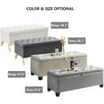 thumbnail image 7 of HD JUNTUNKOR Velvet Storage Ottoman Bench, 47.6" Tufted Ottoman Bench with Tapered Legsa, Gray, 7 of 7