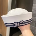 thumbnail image 7 of Jiibva Sailor Hat Navy Yacht Captain Hat with Sweet Bow Sail Hat for Adult Women Simple Style Halloween Party Caps, 7 of 7
