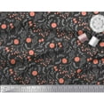 thumbnail image 3 of Soimoi Black Poly Georgette Fabric Branch & Red Berries Fruits Print Fabric by the Yard 42 Inch Wide, 3 of 3