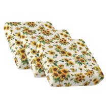 TSOVTHRID Sunflower Bee White Print Sofa Cushion Cover, Anti Slip Couch Cover Cushion Slipcover with Elastic Bottom for Chair Loveseat Sofa Seat Slipcover Protector, 24x24 Inch