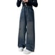 thumbnail image 2 of Cowsor Girls Baggy Jeans Distressed Denim Pants Elastic Waist Wide Leg Jeans for Girls Kids Loose, 2 of 7