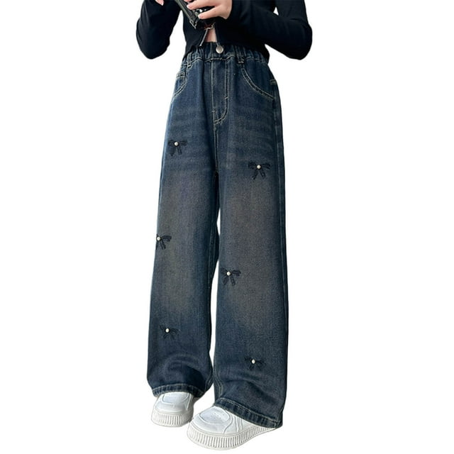 Baby Winter Coat Girls' Straight-Cut Loose-Fitting Casual Wide-Leg Pants for Spring and Fall