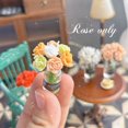 thumbnail image 2 of Kripyery 1/12 Scale Miniature Rose Tulip Flower Set for Dollhouse Kitchen Dining Room Decor Realistic Children's Fairy Garden Accessory, 2 of 8