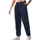 thumbnail image 2 of Pantalones largos para hombre, lisos, a la moda, informales, con bolsillos, cintura elástica, deportivos, largos, de poliéster., 2 of 7