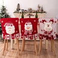 thumbnail image 3 of Christmas Chair Covers, Winter Santa Claus Snowman Elk Chair Back Protector Slipcovers Washable Red White Dining Seat for Home Hotel Kitchen Decor (Snowman), 3 of 8