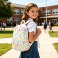 thumbnail image 5 of FUZHIQ Floral Print School Backpack for 3rd 4th 5th 6th Grade, Cute Bookbag with Front Pocket, Casual Lightweight Elementary School Bag, White, 5 of 5