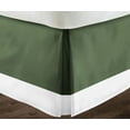 thumbnail image 3 of Luxury 1 Piece Split Corner Two Tone Tailored Bed Skirt, Twin XL Size 15 Inch Deep Pocket, 100% Egyptian Cotton, 800 Thread Count, Solid White/Moss Color., 3 of 3