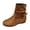 Light Brown, variant on Women's Orthopedic Slip On Ankle Booties, Soft Suede Mid Calf Boots, Low Hidden Wedge Indoor Outdoor Daily Walking Boots Black