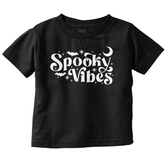 Cute Halloween Witchy Spooky Vibes Toddler Boy Girl T Shirt Infant Toddler Brisco Brands 6M