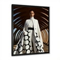 thumbnail image 2 of Designart "Black and White Women's Fashion Elegance I" Inspirational Framed Wall Art - Glam White Fashion Living Room Framed Canvas Art, 2 of 6