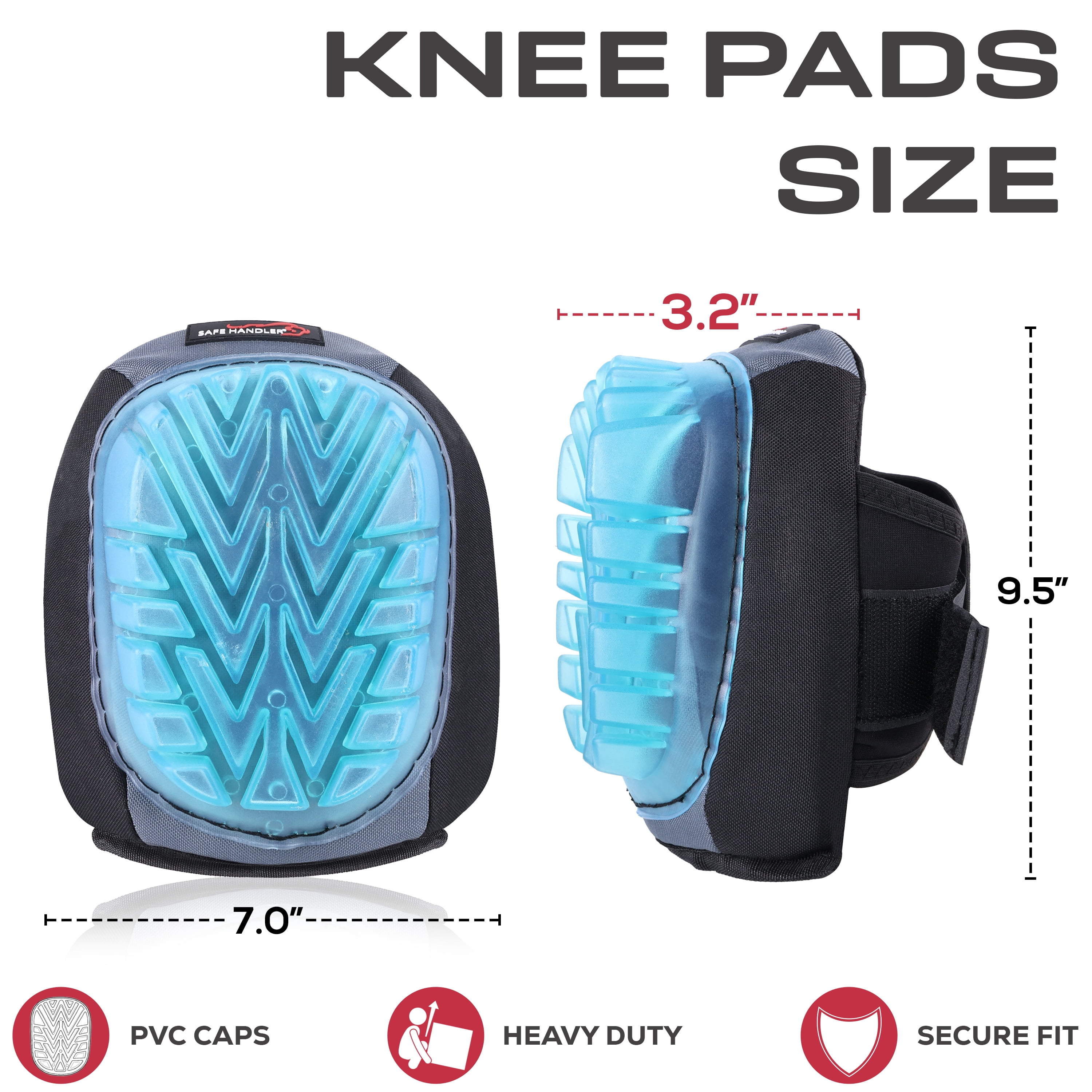 Safe Handler Professional Knee Pads with Superior Gel Cushion, Non-Marring, Blue, Heavy Duty Knee Protector