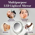 thumbnail image 5 of Jerdon Wall-Mounted Makeup Mirror With Lights - Direct-Wired Lighted Makeup Mirror with 8X Magnification & Nickel Finish - Model HL88NLD, 5 of 9