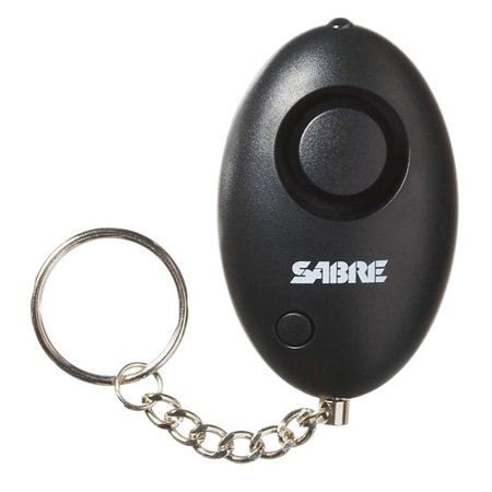 500 Base Unit - SABRE Personal Self-Defense Safety Alarm on Key Ring with LOUD Dual Alarm Siren Heard up to 500 ft/150 meters Away. To Use, Pull Metal Chain from Base