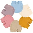 thumbnail image 2 of Spencer 6 Pack Baby Bibs Infant Cotton Bibs Lap-shoulder Drool Cloths Bibs for Unisex Boys Girls Teething and Drooling, One Size, 2 of 9