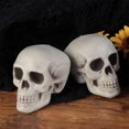 thumbnail image 3 of Halloween Skulls Decor Plastic Skeleton Head Decorations Ornament Props Terrifying Mini Bar Party Craft Heads Realistic, 3 of 7