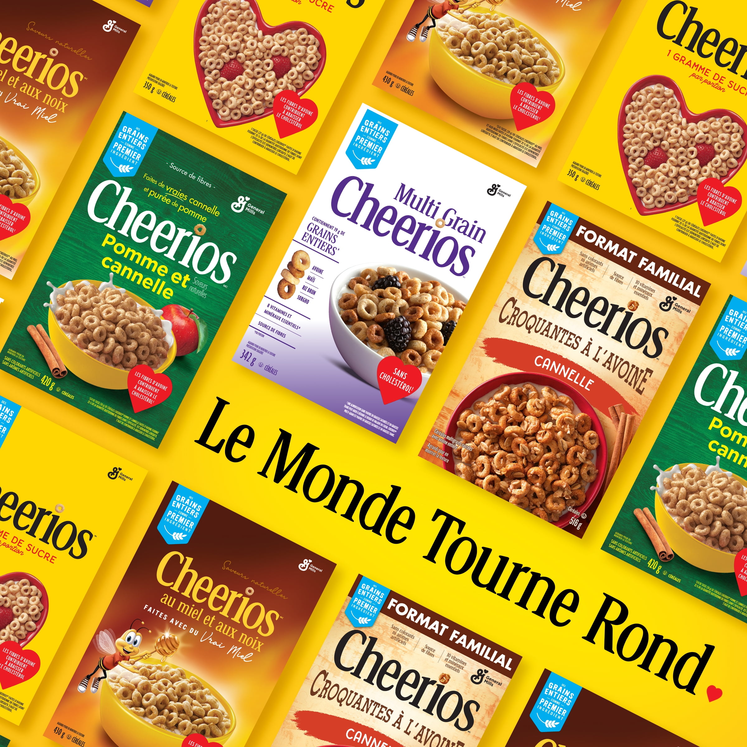 Cheerios Multi-Grain, Céréales à Base de Grains Entiers, Format Familial, 585 g 585g
