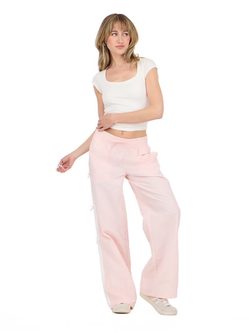 Forever 21 Women's Nylon Wide Leg Pant with Side Stripes, Sizes XS