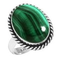 thumbnail image 1 of 925 Sterling Silver Ring For Women Green Natural Malachite Gemstone Silver Ring Size 11 May Birthstone Hand Made Silver Ring Size 11 Cocktail Party Gift For Sister Gemstone 925 Silver Jewelry, 1 of 6