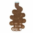 thumbnail image 4 of MY-LADY Body Wavy Tape in 100% Real Human Hair Extensions Curly Hairpiece Skin Weft Full Head 20PCS US 16" #06 Light Brown, 4 of 10