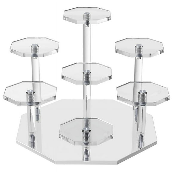 Acrylic Risers Display Stand,7Tier Perfume Organizer and Cupcake Stand,Storage Display Stand for Collectibles and Crafts