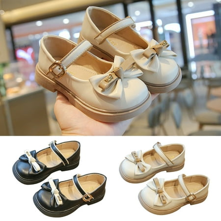 

Fall New Dress Shoes: Big Boy Fashion Princess Style Small Leather Shoe Trend Black qILAKOG Size 13.5