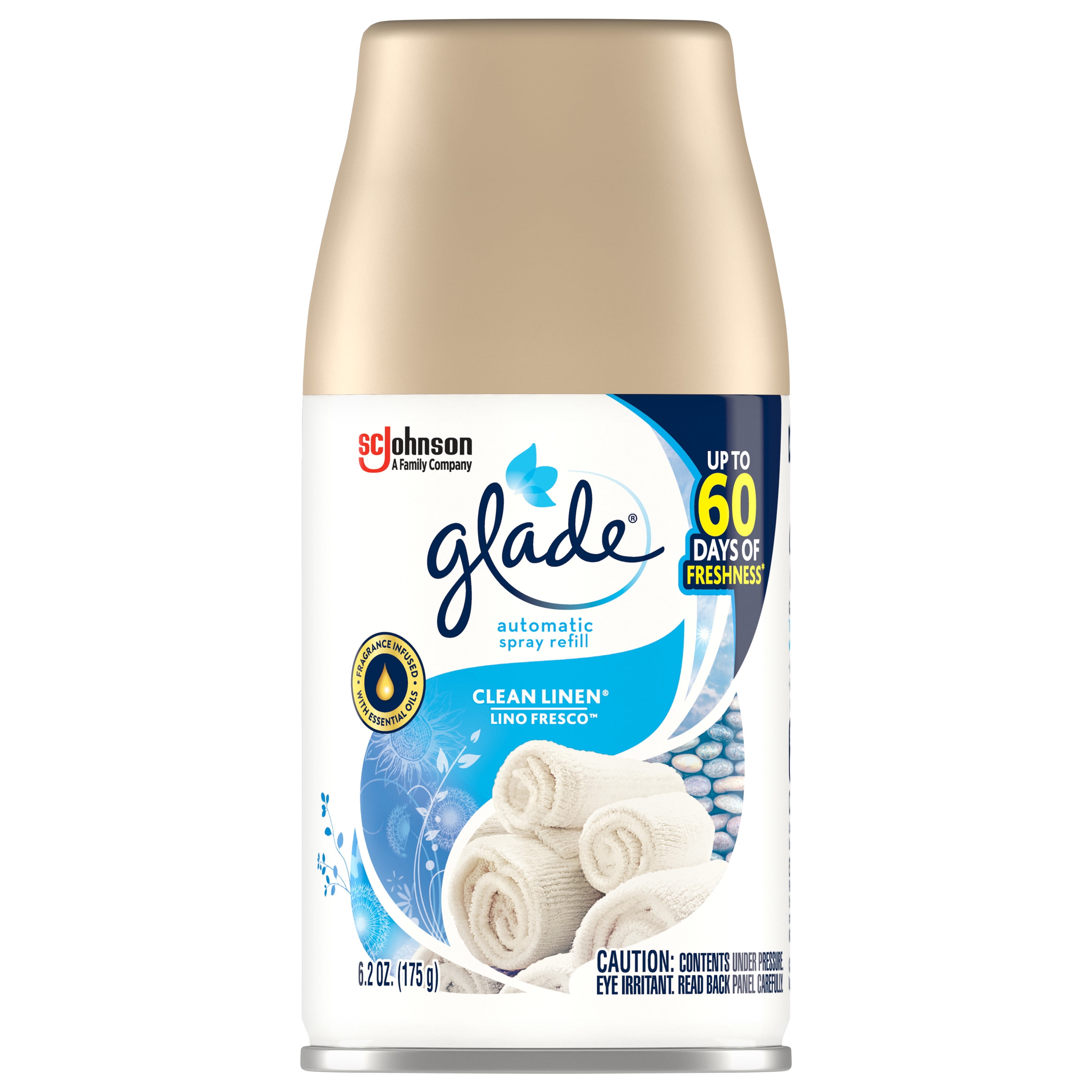Glade Automatic Spray Refill 1 CT, Clean Linen, 6.2 OZ. Total, Air