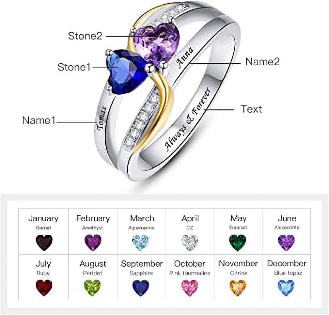 Dazzling Heart Rings Jewelry Ring Set Bride Wedding Band - Temu