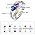 thumbnail image 3 of JQUEEN Custom Silver Rings for Her Personalized Infinity Mothers Ring with 2 Heart Cut Simulated Birthstones Engraved Engagement Promise Rings for Women Size 5-12, 3 of 5