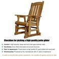 thumbnail image 3 of Fortune Candy 37.6 in. Wood Patio Glider with Deep Contoured Seat, Heavy Duty 600 lbs, for Outdoor Patio Garden, Teak Tone, 3 of 9