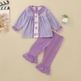 thumbnail image 2 of mgoYE Toddler Baby Girl Outfit Shirts Tunic Top and Ruffle Pants Set for Fall Winter Spring for Gift, Pototshoot and Daily, 2 of 9