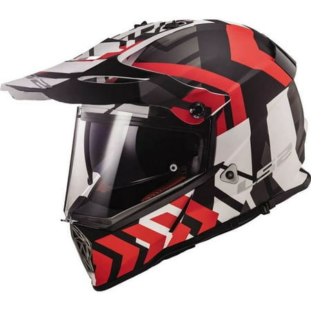 LS2 MX436 Pioneer V2 Extreme Dual Sport Helmet - Blk/Wht/Red, All