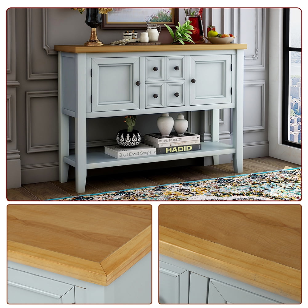 Kepooman Cambridge Series Solid Wood Console Table with Bottom Shelf for Entryway, 46“L x 15”W x 34”H, Lime White Kepooman Cambridge Series Solid Wood Console Table with Bottom Shelf for Entryway, 46“L x 15”W x 34”H, Lime White