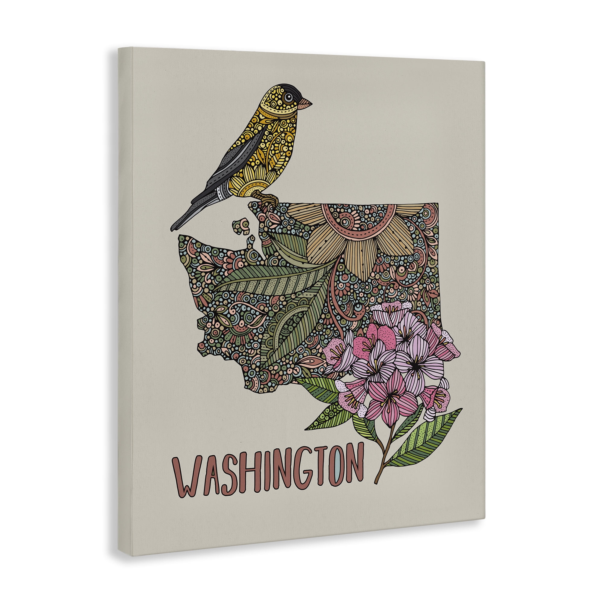 Stupell Industries Floral Washington State Botanical & Floral Painting Gallery Wrapped Canvas Art Print Wall Art, 24 x 30