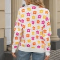 thumbnail image 4 of Bovemsi Womens Sweaters Cozy Autumn New Round Neck Knitted Long Sleeve Sweater Women's Print Warm Comfortable Fit Business Casual Sweaters, 4 of 9