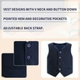thumbnail image 5 of iiniim Boys Formal Suit Vest Classic Fit V-Neck Single Breasted Dress Waistcoat for Kids Navy Blue 16, 5 of 7