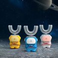 thumbnail image 2 of Cepillo de dientes eléctrico sónico de 360 grados con forma de U, con dibujos animados para niños, recargable por USB, cabezal de cepillo de silicona automático, luz azul para niños, IPX7, 2 of 5