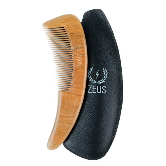 ZEUS Large Curved Sandalwood Comb - Hair and Beard Comb for Men!