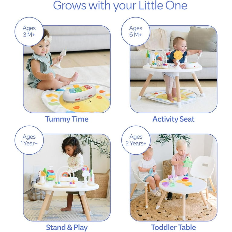 Move2Play 4 in 1 Baby Activity Center Montessori Inspired Design 8 Interactive Toys Tummy Time Exersaucer Jumper Toddler Table Must Have Gift for Newborns 3 6 Month Old Walmart