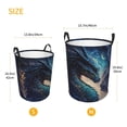 thumbnail image 3 of Dragon Cool Starry Sky Moon Foldable Laundry Hamper with Handle Storage Basket for Clothes Toys & Organizing, 3 of 6