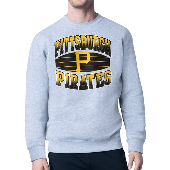 Men's Starter Heather Gray Pittsburgh Pirates Team Grit Graphic Fleece Pullover Sweatshirt
